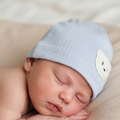 Bonnet bebe PremiumHat bleu bebe sieste confortable