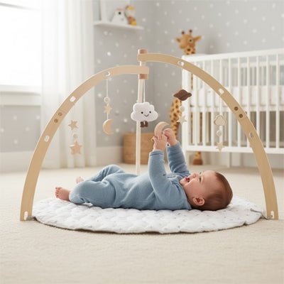 Arche d'éveil - Colorée Interactive Sensorielle en bois naturel - Le porte - bébé