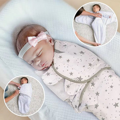 Couverture emmaillotage blanc petites étoiles bébé emmaillotage rapide et facile
