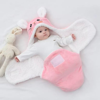Nid d'ange rose lapin bébé prés à enlacé maman